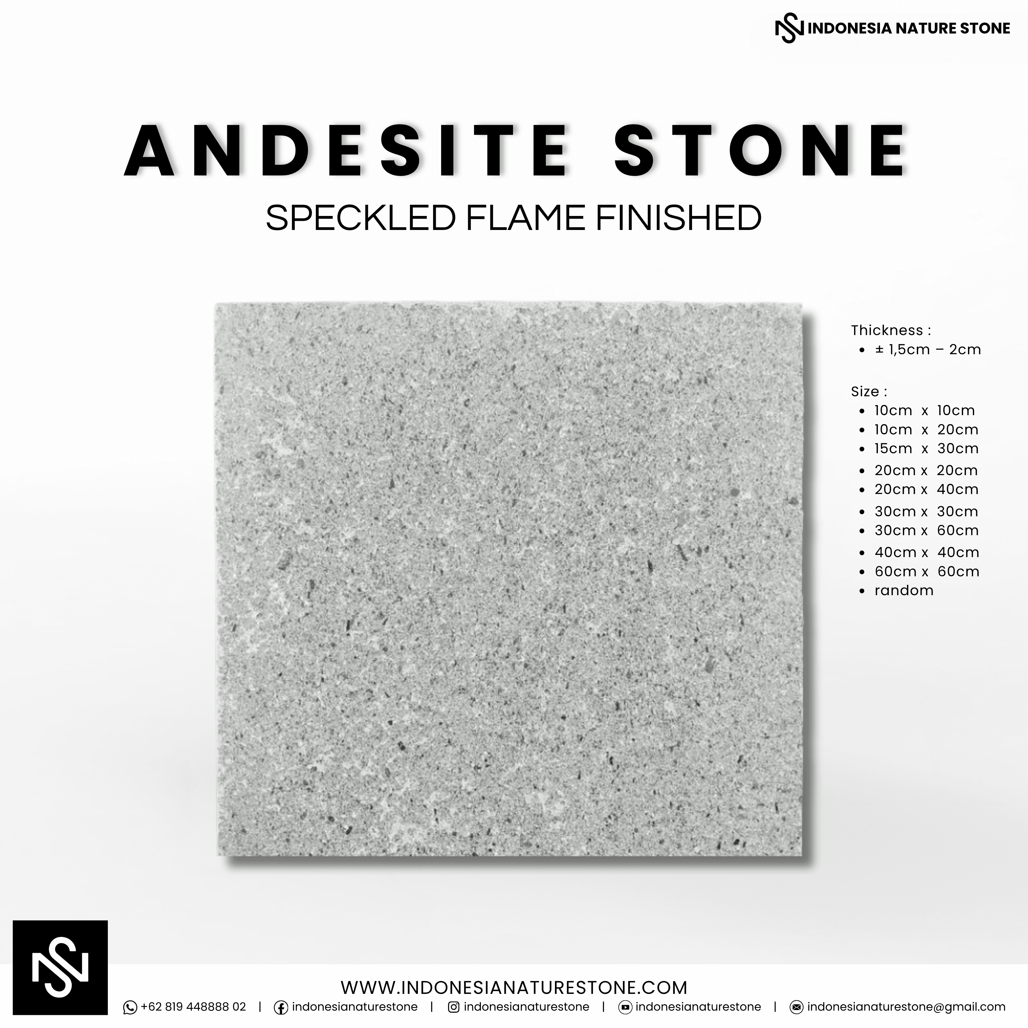 Speckled Flamed Andesite Stone